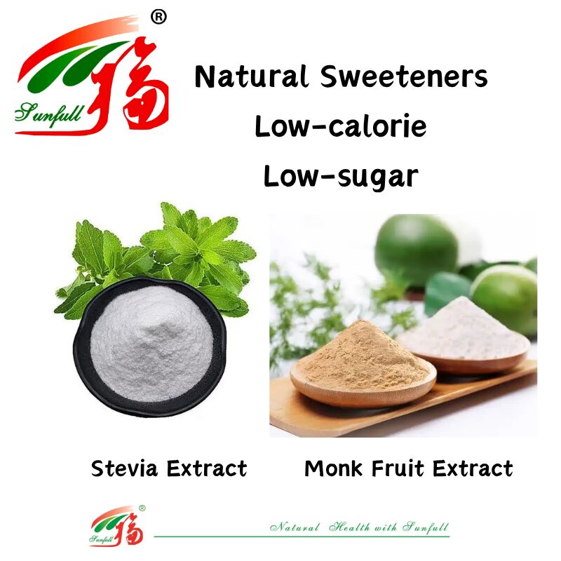 Substituts naturels du sucre Extrait de stévia contenant 80% à 95% de stéviosides et Extrait de fruit de moine contenant 20% à 60% de mogroside V Édulcorants naturels zéro calorie