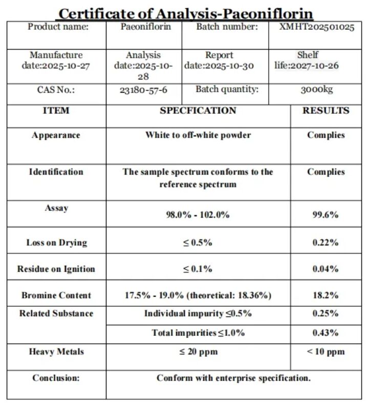Échantillon gratuit Antioxydant Matériaux premiers Cosmétiques Plantes blanchissantes Pionnière blanche en poudre Extrait de racine de pionnière 10% à 50% Péioniflorine