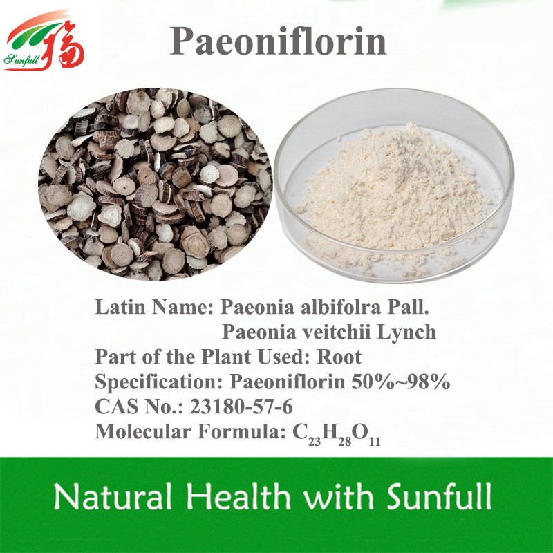 Extrait de péonine à haute pureté de 50% à 98% de péoniflorine pour blanchiment, anti-âge et relaxation musculaire